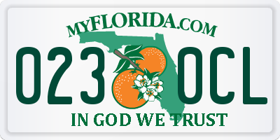 FL license plate 0230CL