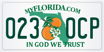 FL license plate 0230CP