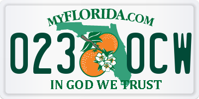 FL license plate 0230CW