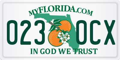 FL license plate 0230CX