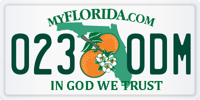 FL license plate 0230DM