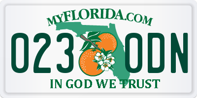 FL license plate 0230DN