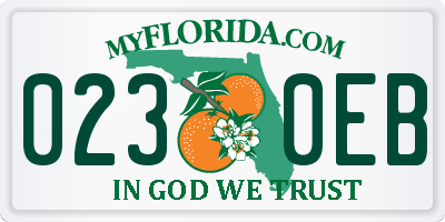 FL license plate 0230EB