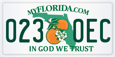 FL license plate 0230EC
