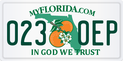 FL license plate 0230EP