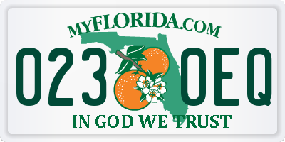 FL license plate 0230EQ