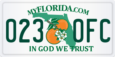 FL license plate 0230FC