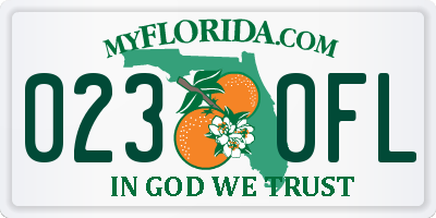 FL license plate 0230FL