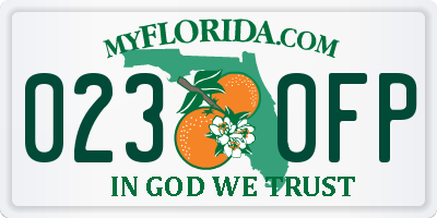 FL license plate 0230FP