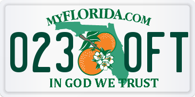 FL license plate 0230FT