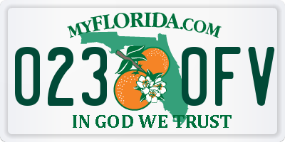 FL license plate 0230FV