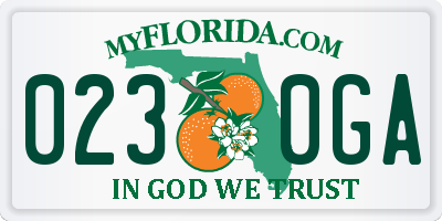 FL license plate 0230GA