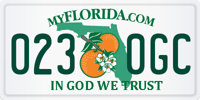 FL license plate 0230GC