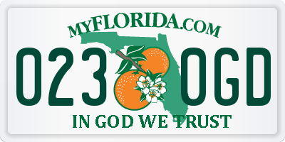 FL license plate 0230GD