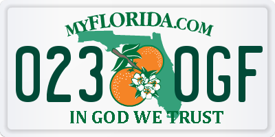 FL license plate 0230GF