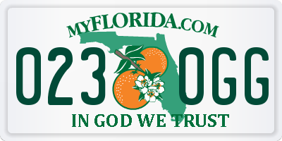FL license plate 0230GG