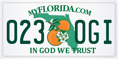 FL license plate 0230GI