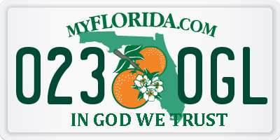FL license plate 0230GL
