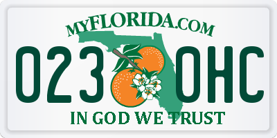 FL license plate 0230HC