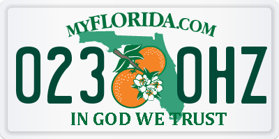 FL license plate 0230HZ