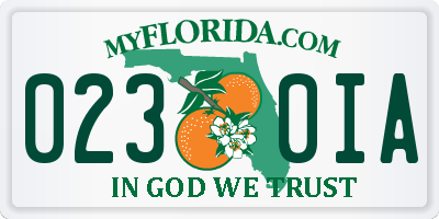 FL license plate 0230IA