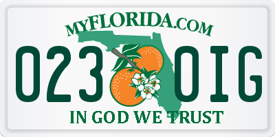 FL license plate 0230IG