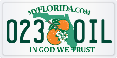 FL license plate 0230IL