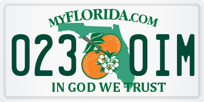 FL license plate 0230IM