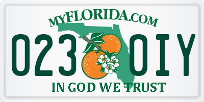 FL license plate 0230IY
