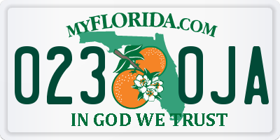 FL license plate 0230JA