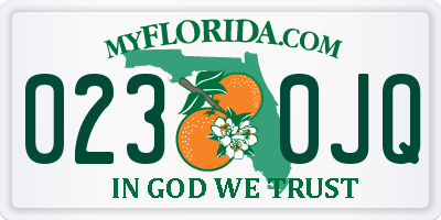FL license plate 0230JQ