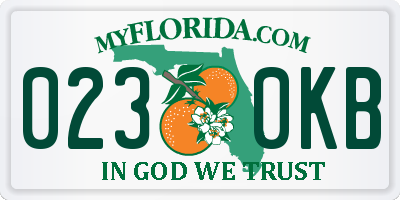 FL license plate 0230KB