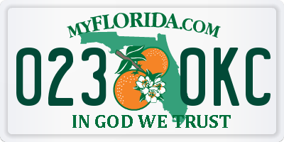 FL license plate 0230KC