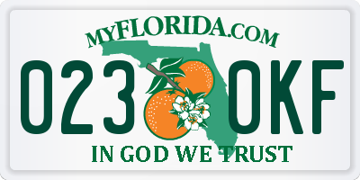 FL license plate 0230KF