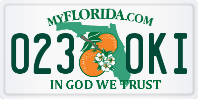 FL license plate 0230KI