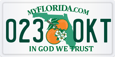 FL license plate 0230KT