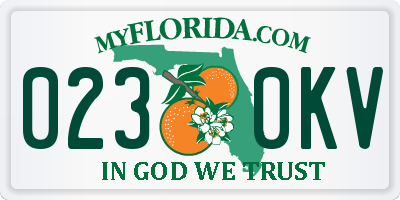 FL license plate 0230KV