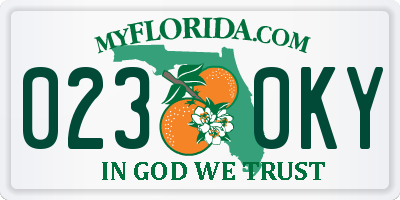 FL license plate 0230KY