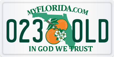 FL license plate 0230LD
