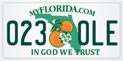 FL license plate 0230LE