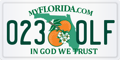 FL license plate 0230LF