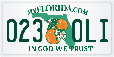 FL license plate 0230LI