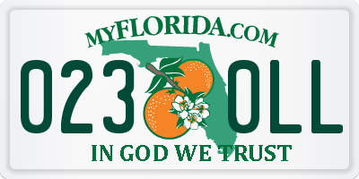 FL license plate 0230LL