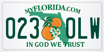FL license plate 0230LW