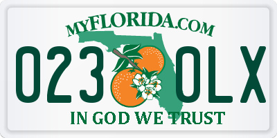 FL license plate 0230LX