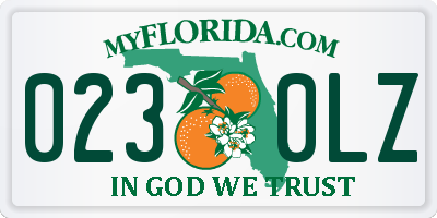 FL license plate 0230LZ