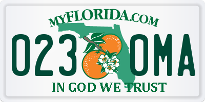 FL license plate 0230MA