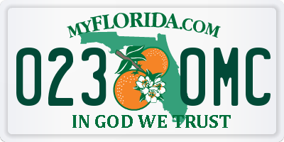FL license plate 0230MC