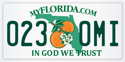 FL license plate 0230MI