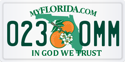 FL license plate 0230MM